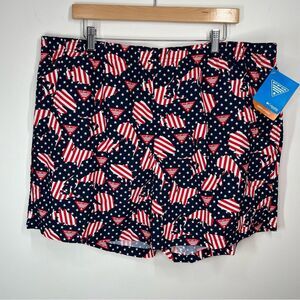 NWT Columbia PFG Clearwater Shores USA Flag Fish Swim 6” Trunks Shorts XL